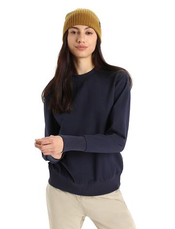 Icebreaker Merino Central II Long Sleeve Női Pulóverek Sötétkék | HU 1617AHKP